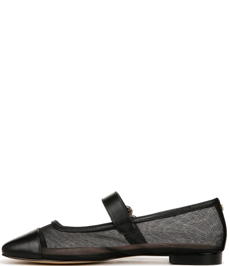 Sam Edelman Miranda Mesh Leather Mary Jane Flats