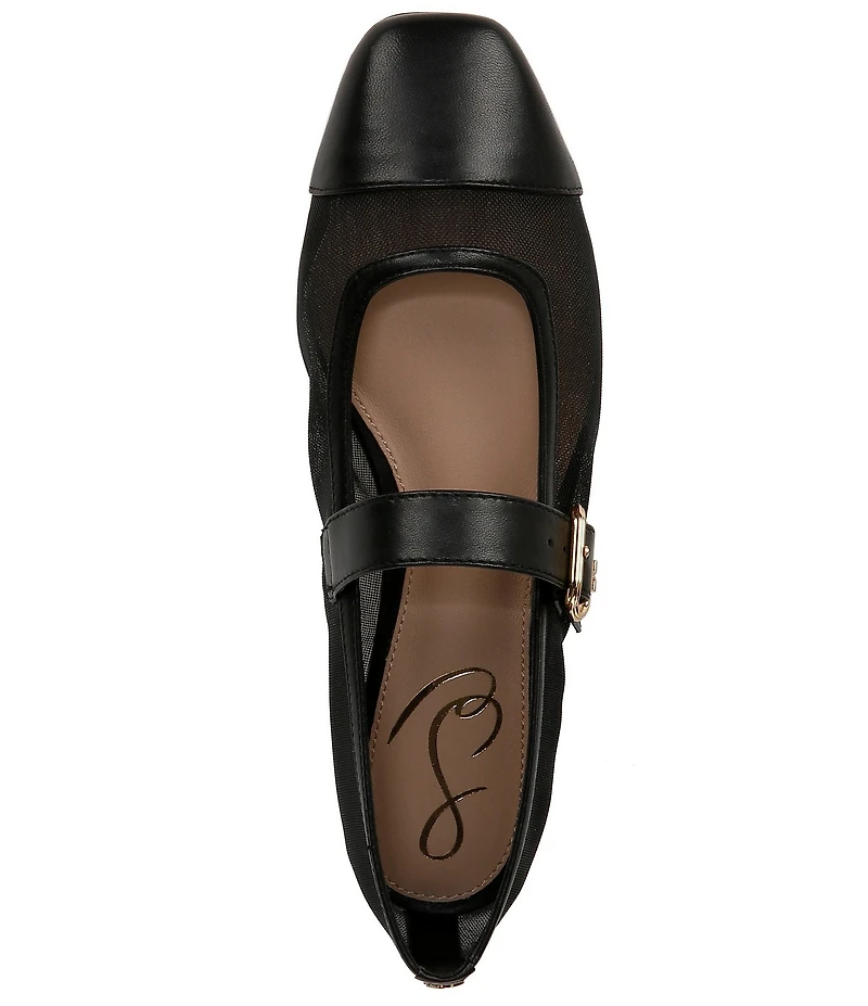 Sam Edelman Miranda Mesh Leather Mary Jane Flats