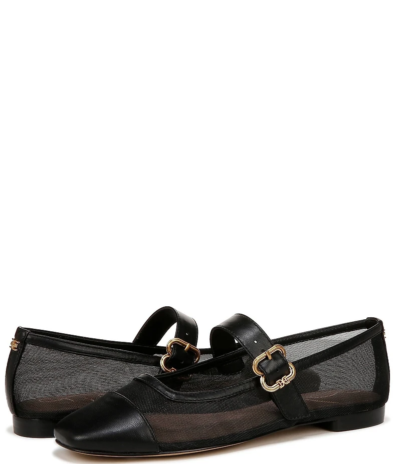 Sam Edelman Miranda Mesh Leather Mary Jane Flats