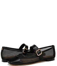 Sam Edelman Miranda Mesh Leather Mary Jane Flats