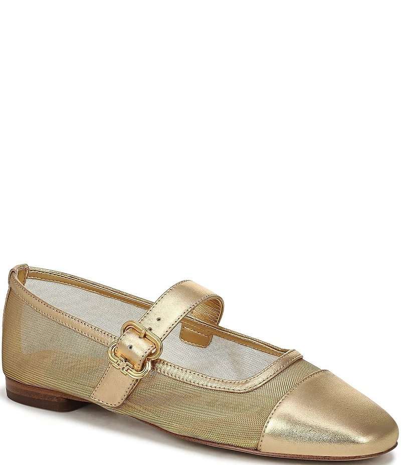 Sam Edelman Miranda Mesh Leather Mary Jane Flats