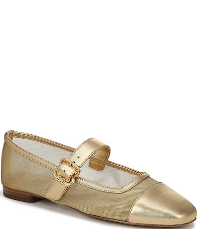 Sam Edelman Miranda Mesh Leather Mary Jane Flats