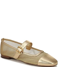 Sam Edelman Miranda Mesh Leather Mary Jane Flats