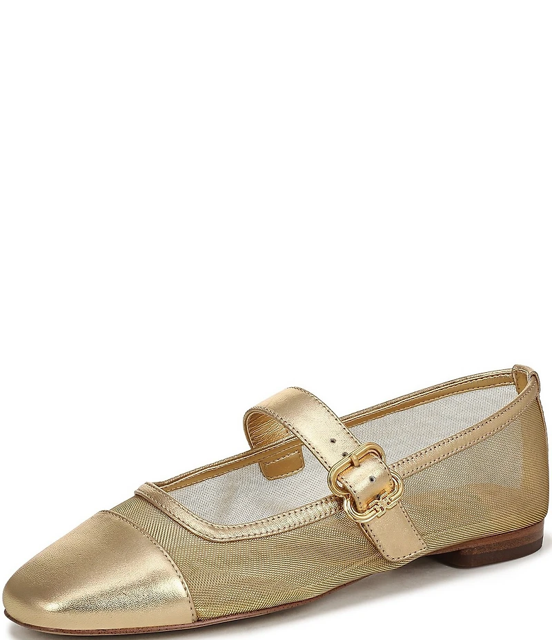 Sam Edelman Miranda Mesh Leather Mary Jane Flats