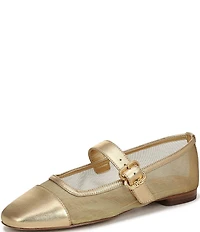 Sam Edelman Miranda Mesh Leather Mary Jane Flats