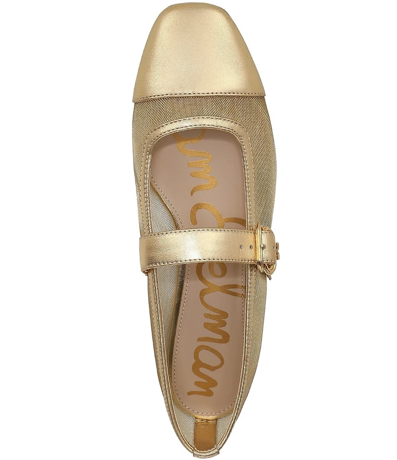 Sam Edelman Miranda Mesh Leather Mary Jane Flats