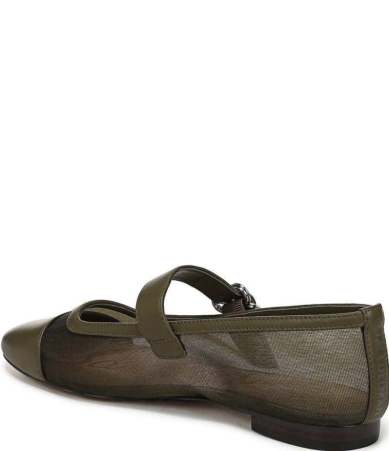 Sam Edelman Miranda Mesh Leather Mary Jane Flats
