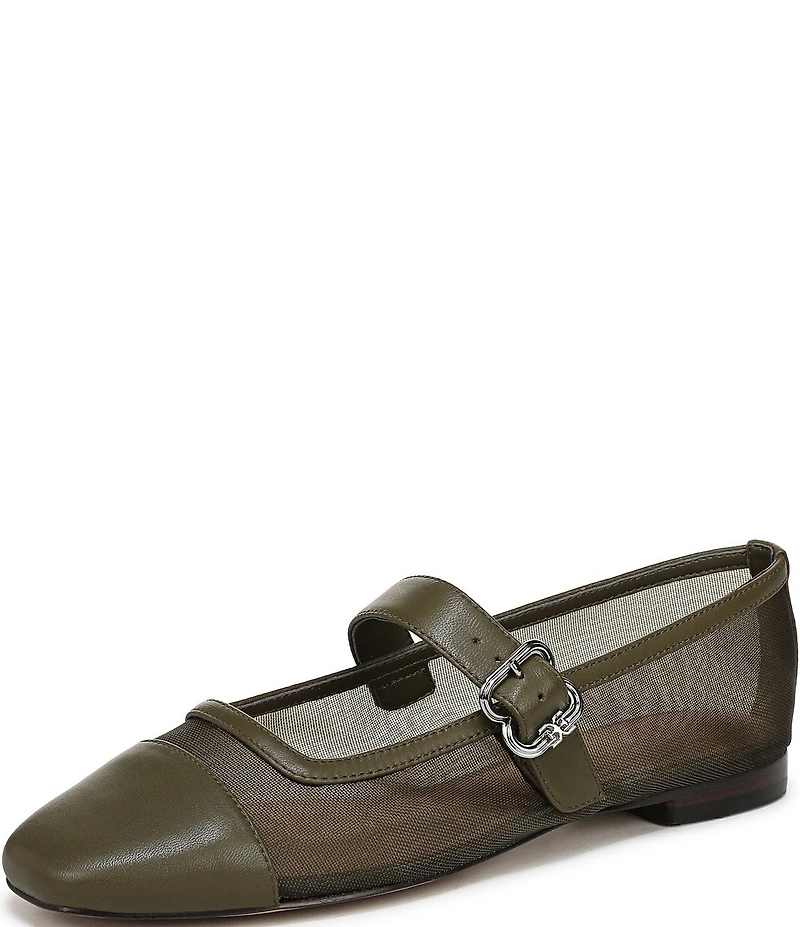 Sam Edelman Miranda Mesh Leather Mary Jane Flats
