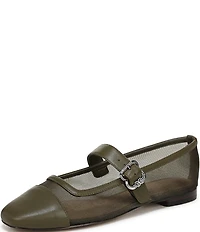 Sam Edelman Miranda Mesh Leather Mary Jane Flats