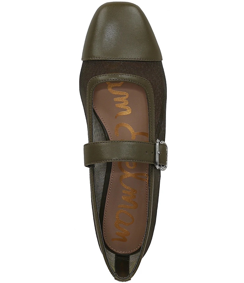 Sam Edelman Miranda Mesh Leather Mary Jane Flats