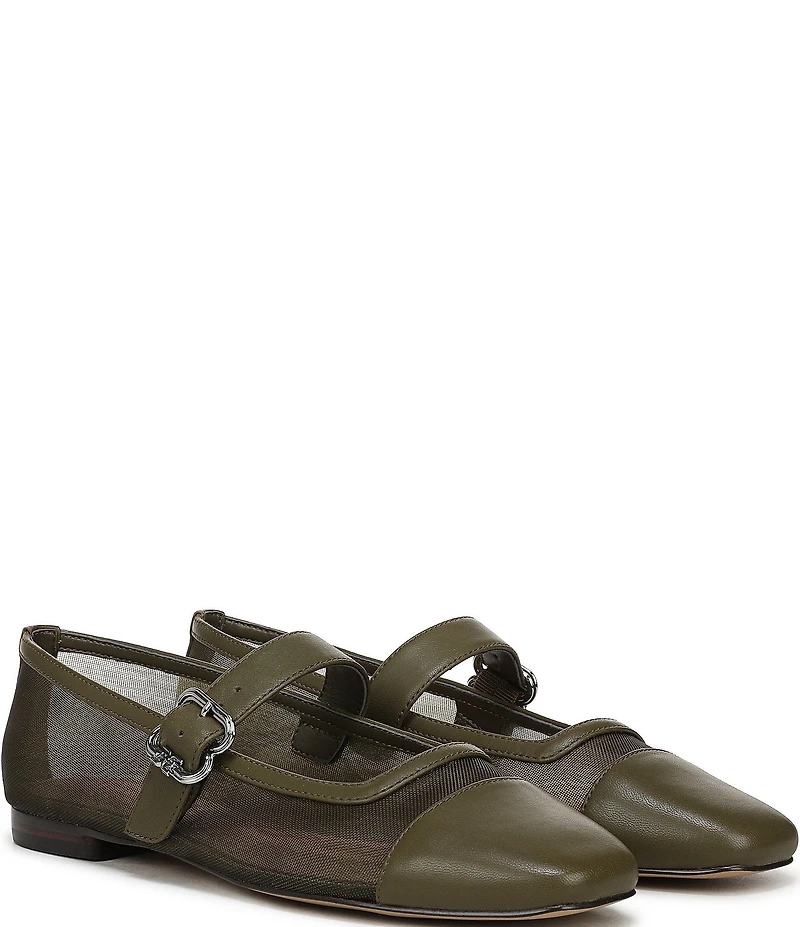 Sam Edelman Miranda Mesh Leather Mary Jane Flats