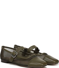 Sam Edelman Miranda Mesh Leather Mary Jane Flats