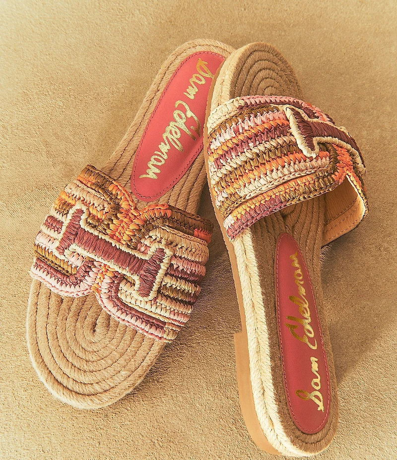 Sam Edelman Miya Woven Raffia Slide Sandals