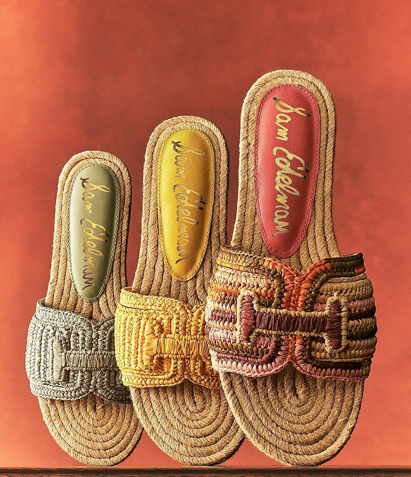 Sam Edelman Miya Woven Raffia Slide Sandals