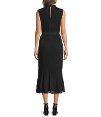 Sam Edelman Mock Neck Pleated Midi Dress