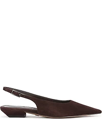 Sam Edelman Netty Suede Pointed Toe Kitten Heel Slingback Flats
