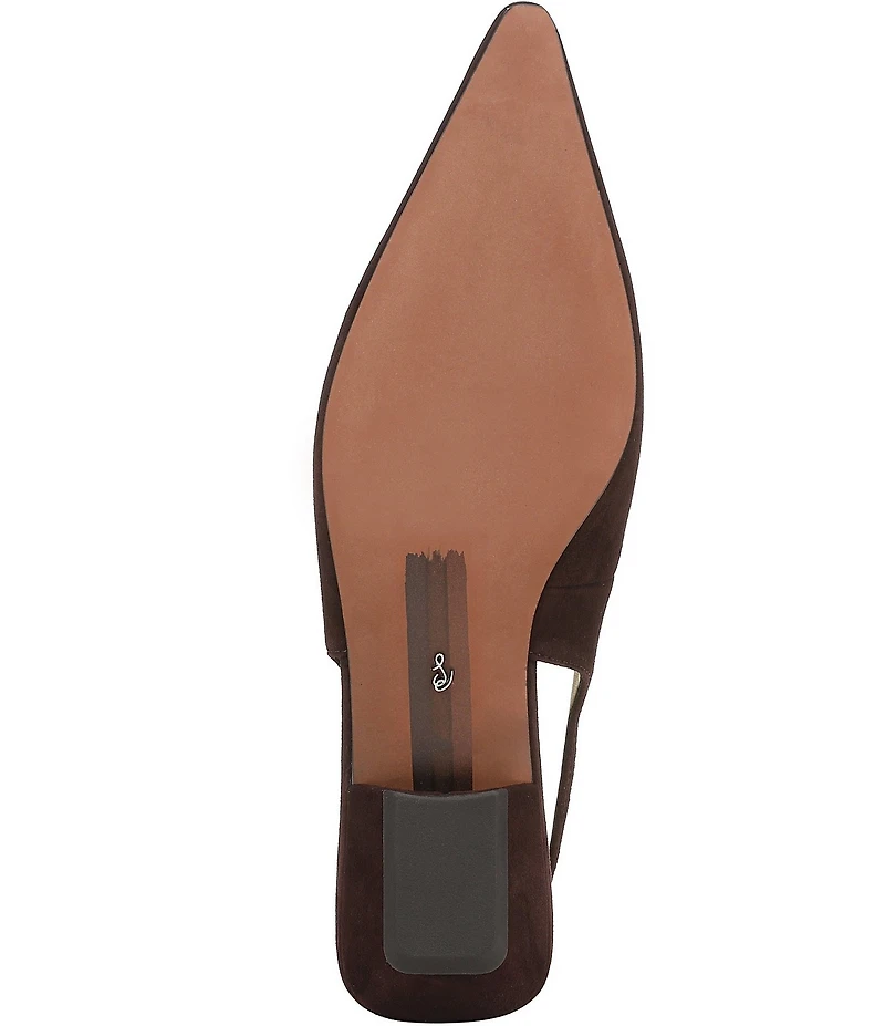Sam Edelman Netty Suede Pointed Toe Kitten Heel Slingback Flats