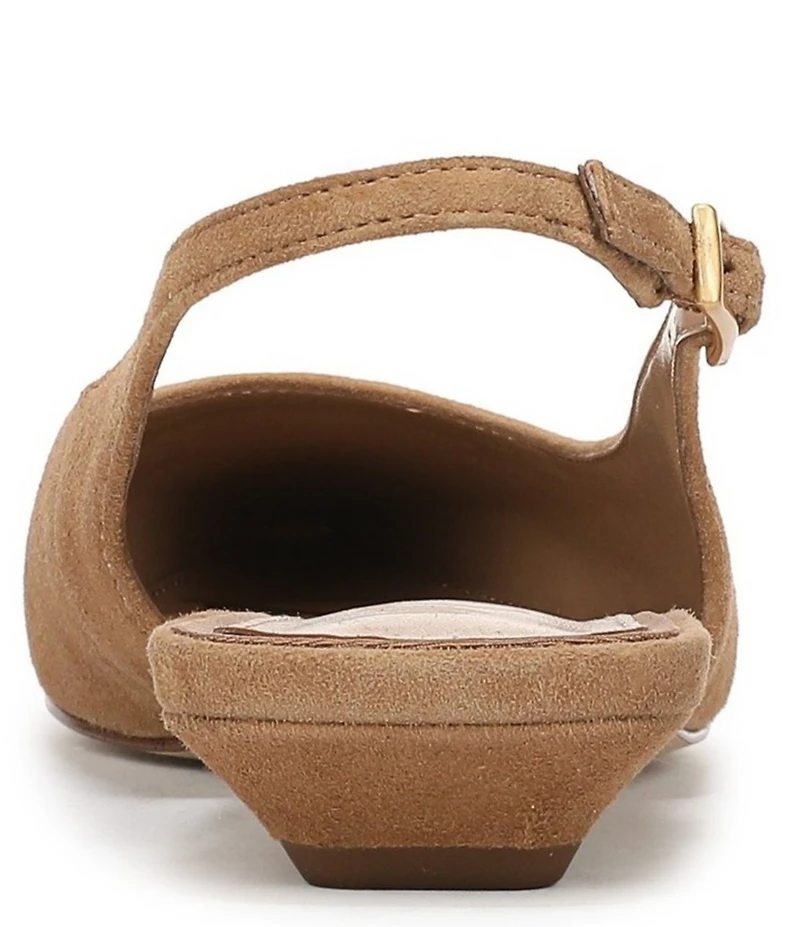 Sam Edelman Netty Suede Pointed Toe Kitten Heel Slingback Flats