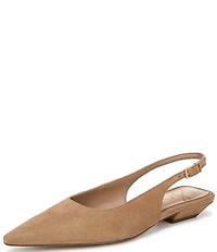 Sam Edelman Netty Suede Pointed Toe Kitten Heel Slingback Flats