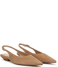 Sam Edelman Netty Suede Pointed Toe Kitten Heel Slingback Flats