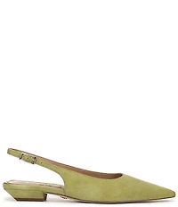 Sam Edelman Netty Suede Pointed Toe Kitten Heel Slingback Flats