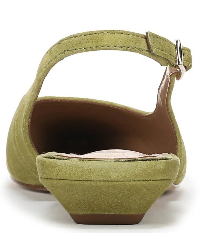 Sam Edelman Netty Suede Pointed Toe Kitten Heel Slingback Flats