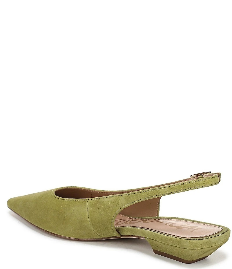 Sam Edelman Netty Suede Pointed Toe Kitten Heel Slingback Flats