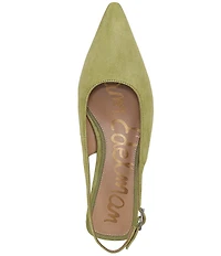 Sam Edelman Netty Suede Pointed Toe Kitten Heel Slingback Flats