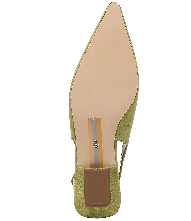 Sam Edelman Netty Suede Pointed Toe Kitten Heel Slingback Flats