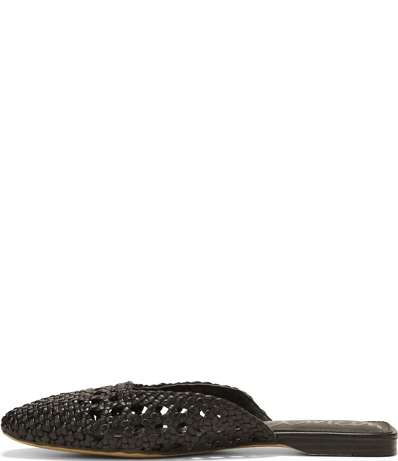 Sam Edelman Nola Woven Leather Square Toe Mules