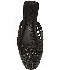 Sam Edelman Nola Woven Leather Square Toe Mules