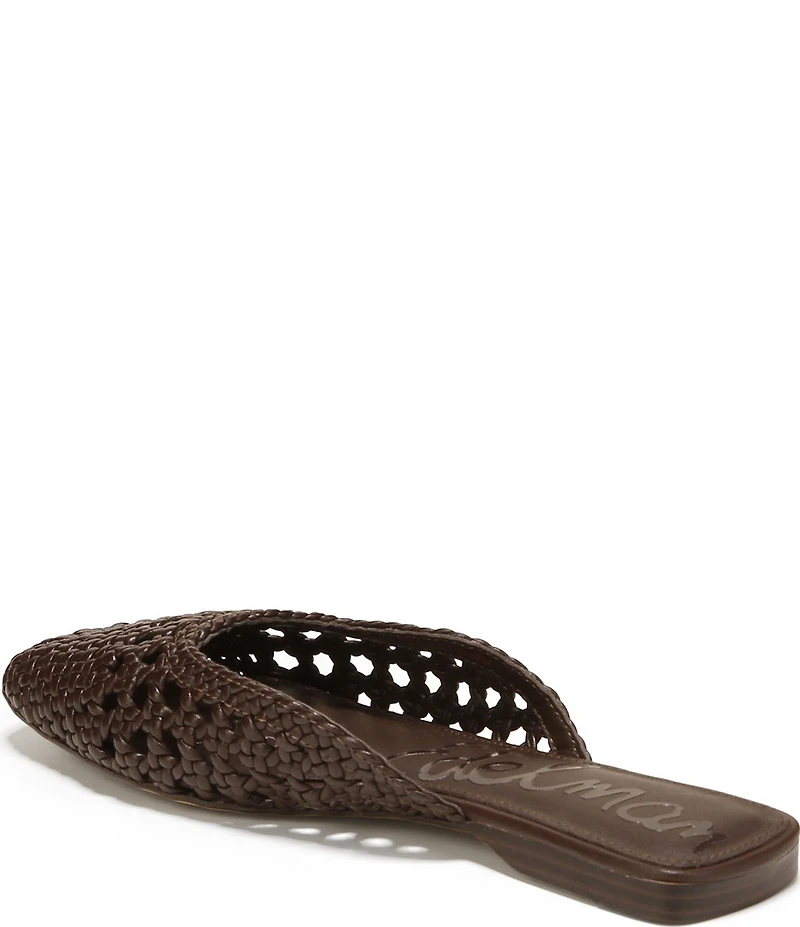 Sam Edelman Nola Woven Leather Square Toe Mules