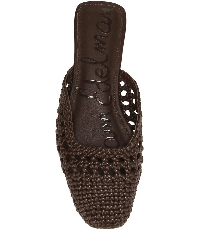 Sam Edelman Nola Woven Leather Square Toe Mules