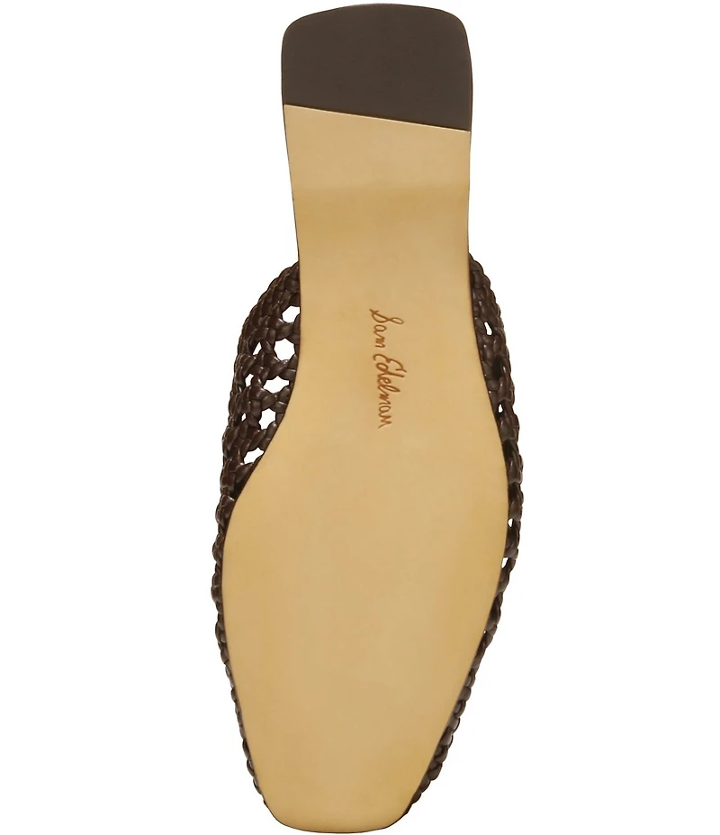 Sam Edelman Nola Woven Leather Square Toe Mules
