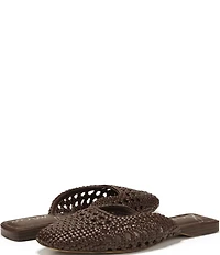 Sam Edelman Nola Woven Leather Square Toe Mules