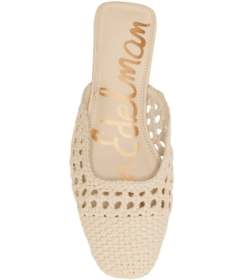 Sam Edelman Nola Woven Leather Square Toe Mules