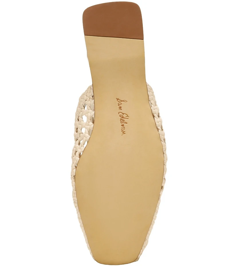 Sam Edelman Nola Woven Leather Square Toe Mules