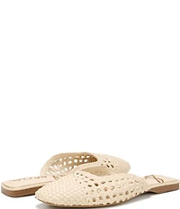 Sam Edelman Nola Woven Leather Square Toe Mules