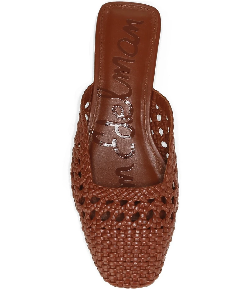 Sam Edelman Nola Woven Leather Square Toe Mules