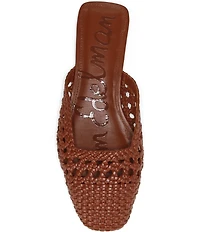 Sam Edelman Nola Woven Leather Square Toe Mules