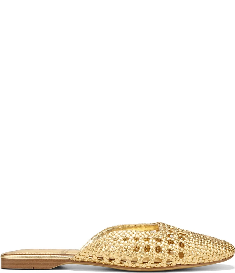 Sam Edelman Nola Woven Leather Square Toe Mules