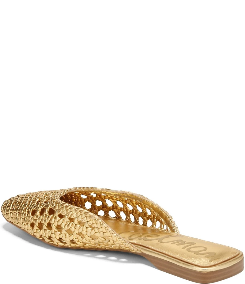 Sam Edelman Nola Woven Leather Square Toe Mules