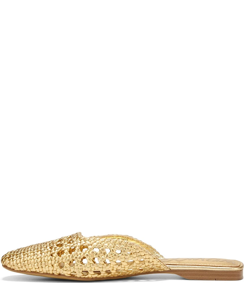 Sam Edelman Nola Woven Leather Square Toe Mules