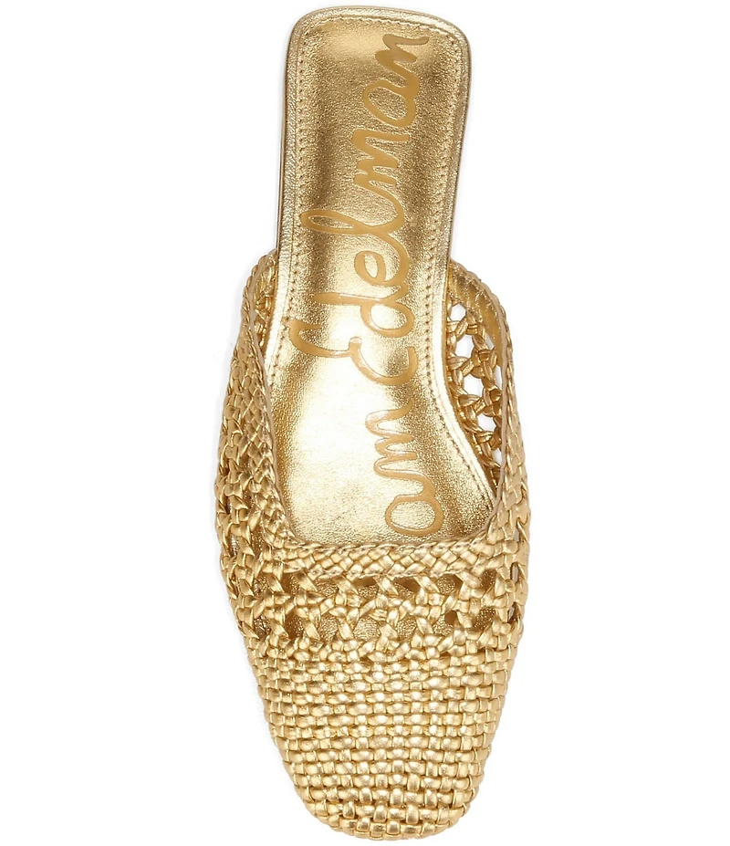 Sam Edelman Nola Woven Leather Square Toe Mules