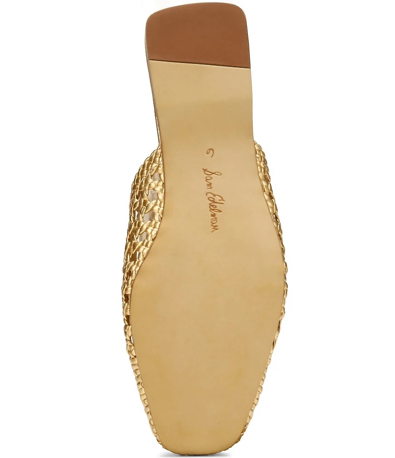 Sam Edelman Nola Woven Leather Square Toe Mules