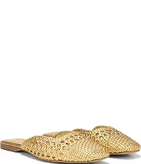 Sam Edelman Nola Woven Leather Square Toe Mules
