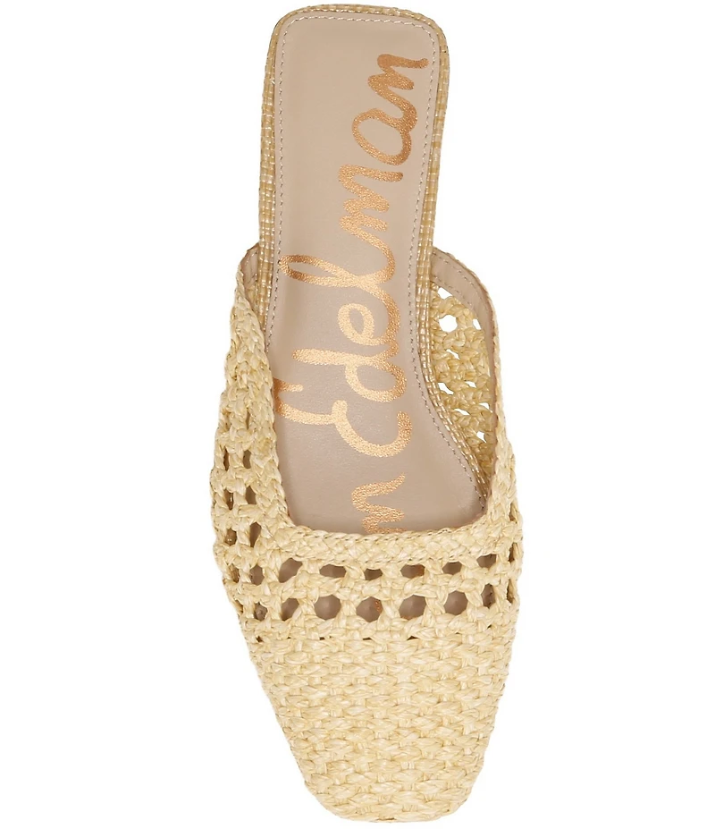 Sam Edelman Nola Woven Raffia Square Toe Mules