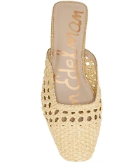 Sam Edelman Nola Woven Raffia Square Toe Mules