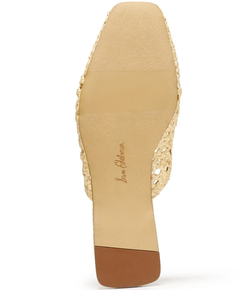Sam Edelman Nola Woven Raffia Square Toe Mules