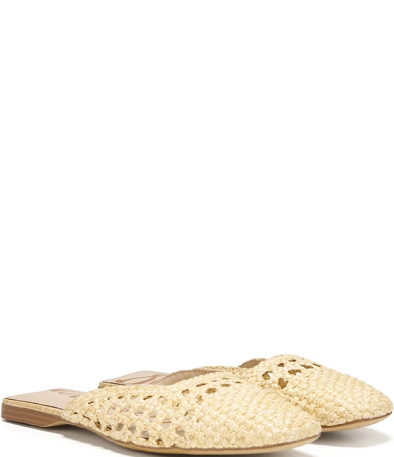 Sam Edelman Nola Woven Raffia Square Toe Mules